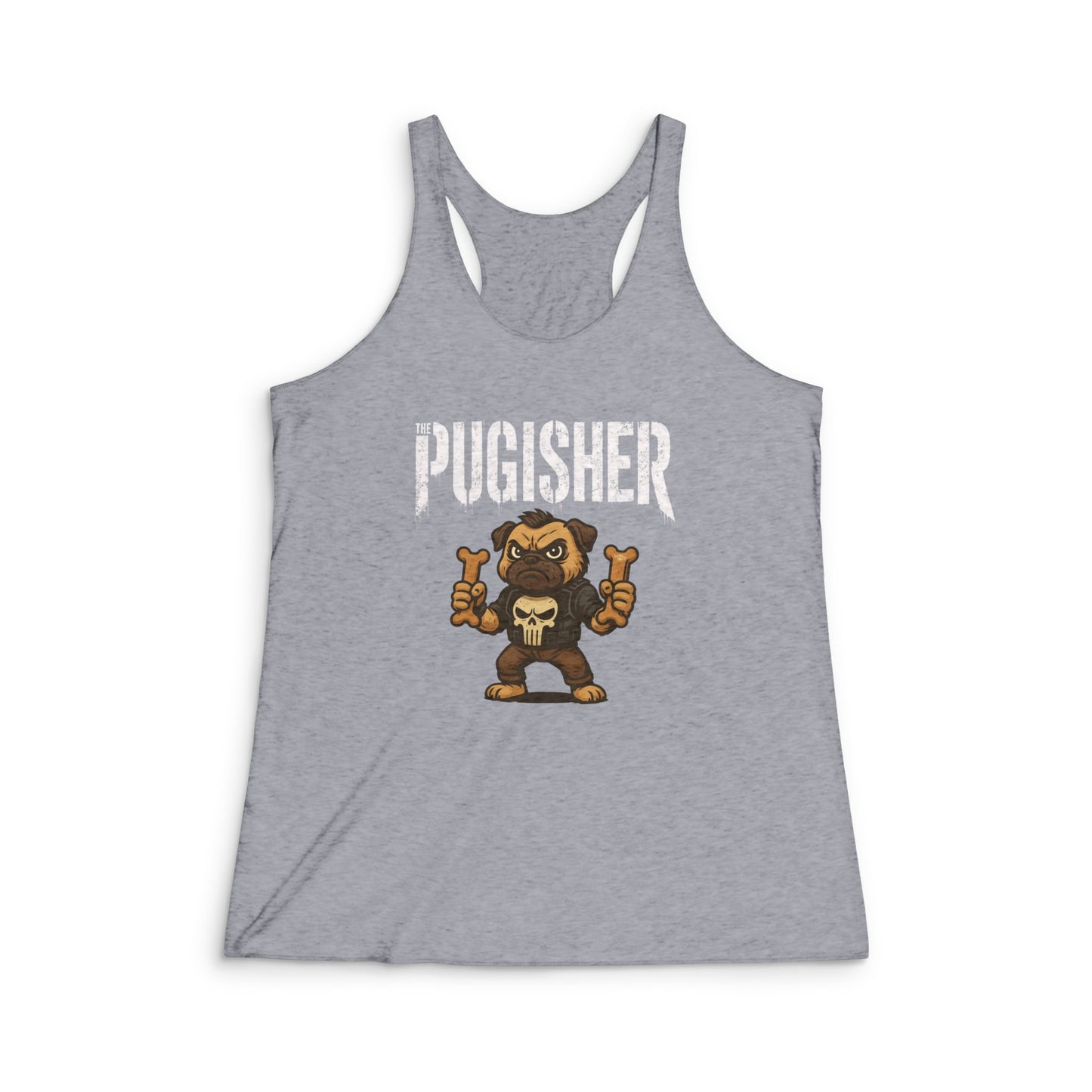 Pugisher - Women's Tri-Blend Racerback Tank
