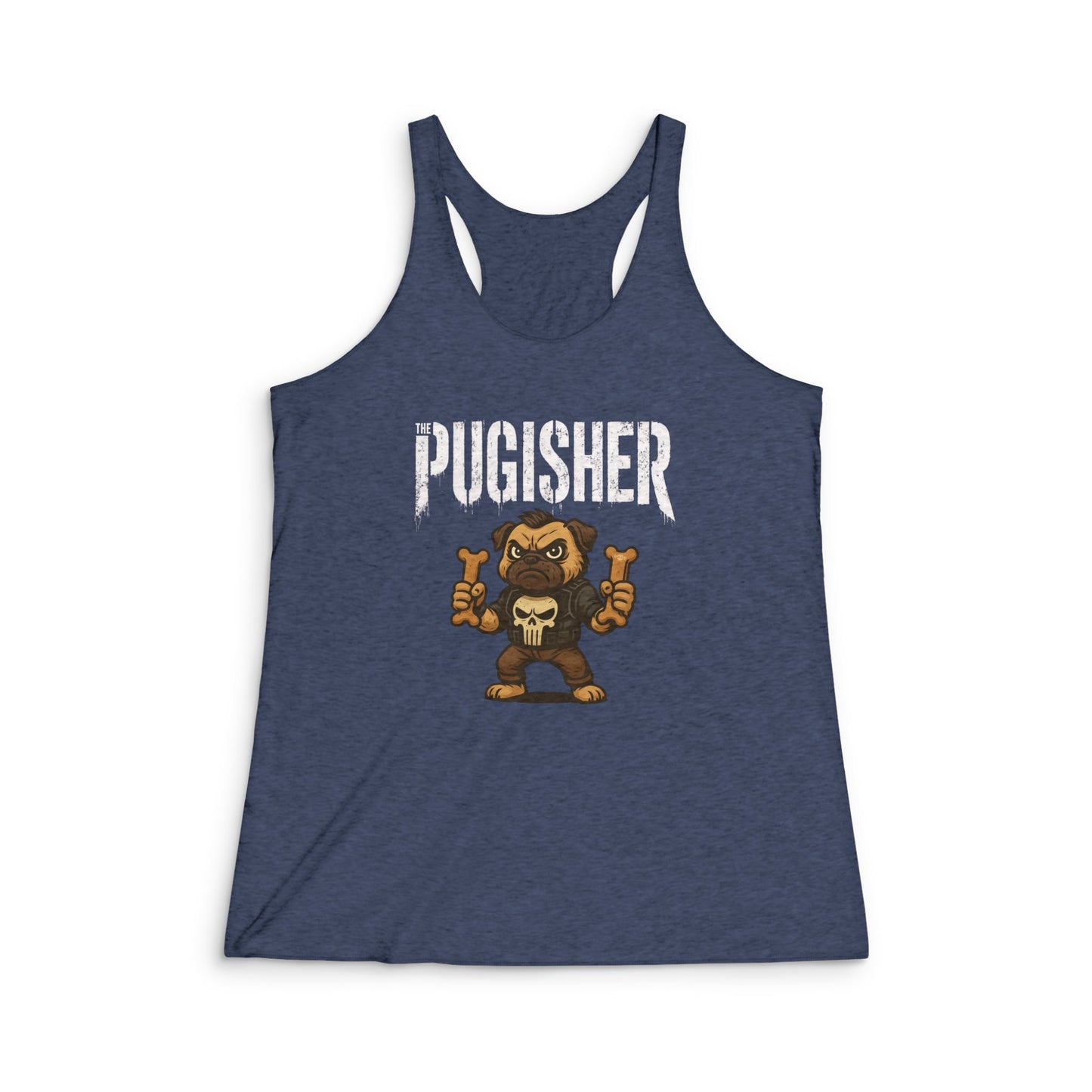Pugisher - Women's Tri-Blend Racerback Tank