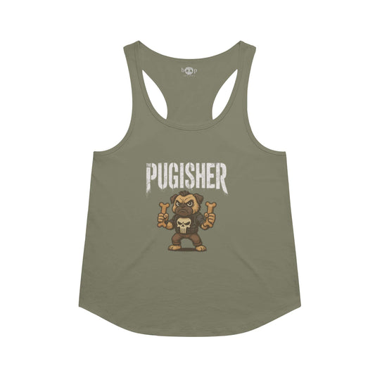 Funny dog owner t-shirt with sarcastic humor -Pugisher - Racerback Tank