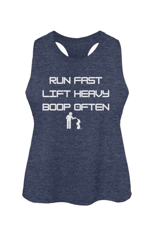 Run Fast. Lift Heavy. Boop Often. - Women's Racerback Cropped Tank