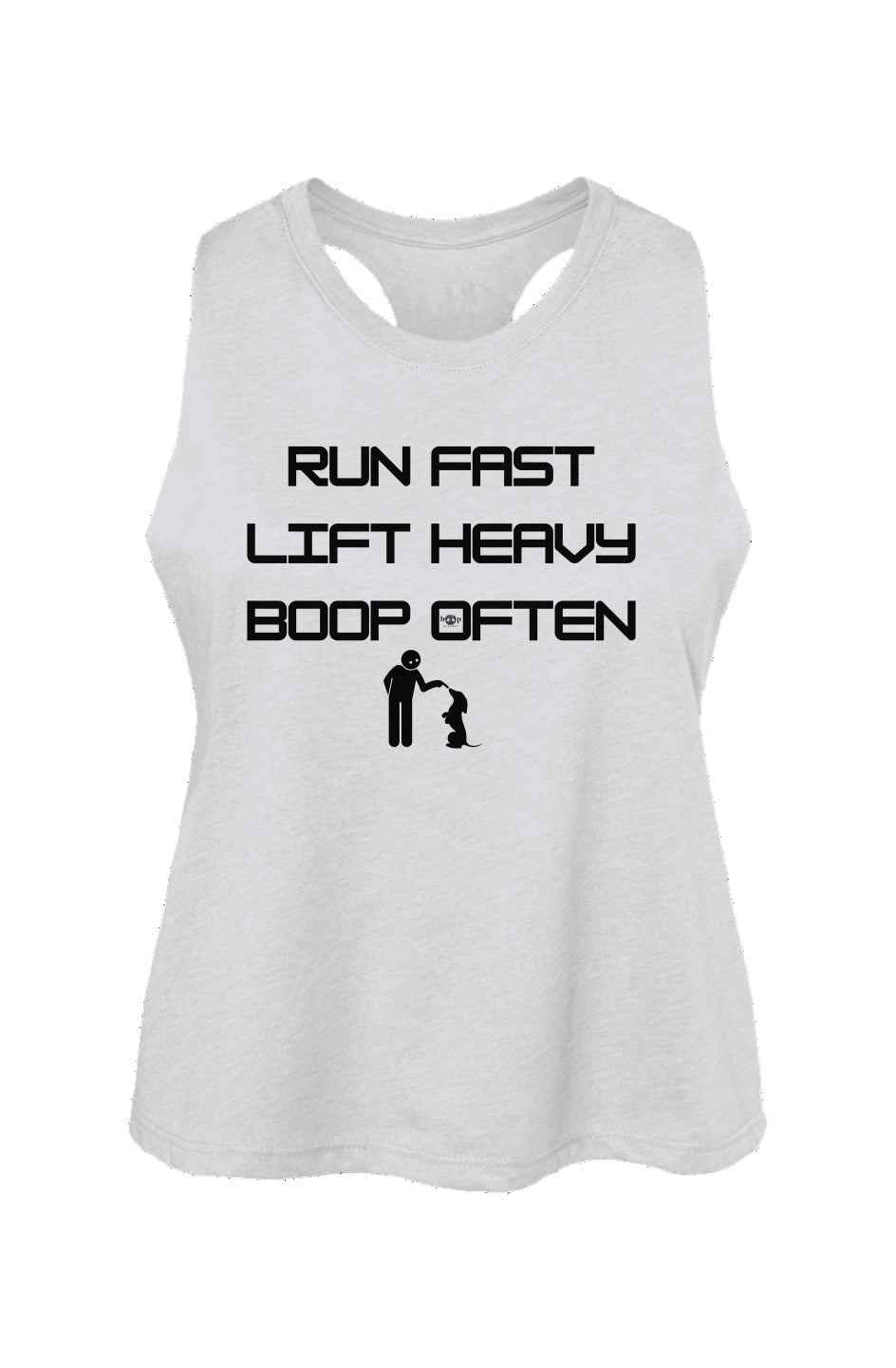 Run Fast. Lift Heavy. Boop Often. - Women's Racerback Cropped Tank