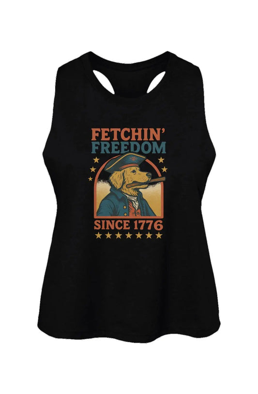 Fetchin' Freedom - Women's Racerback Cropped Tank