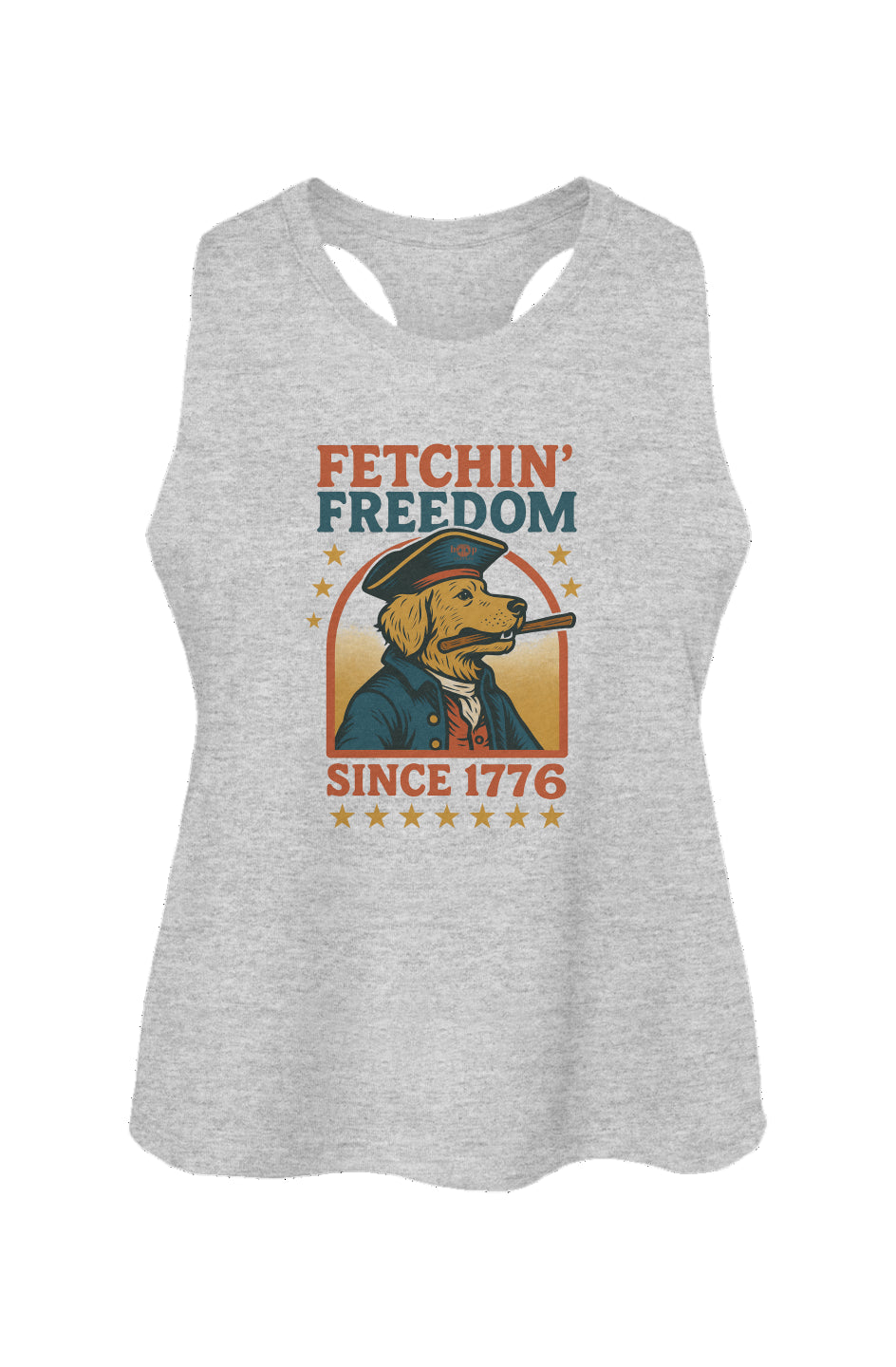 Fetchin' Freedom - Women's Racerback Cropped Tank