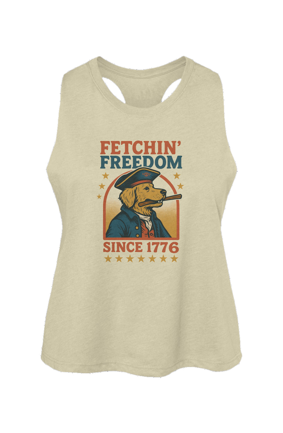Fetchin' Freedom - Women's Racerback Cropped Tank