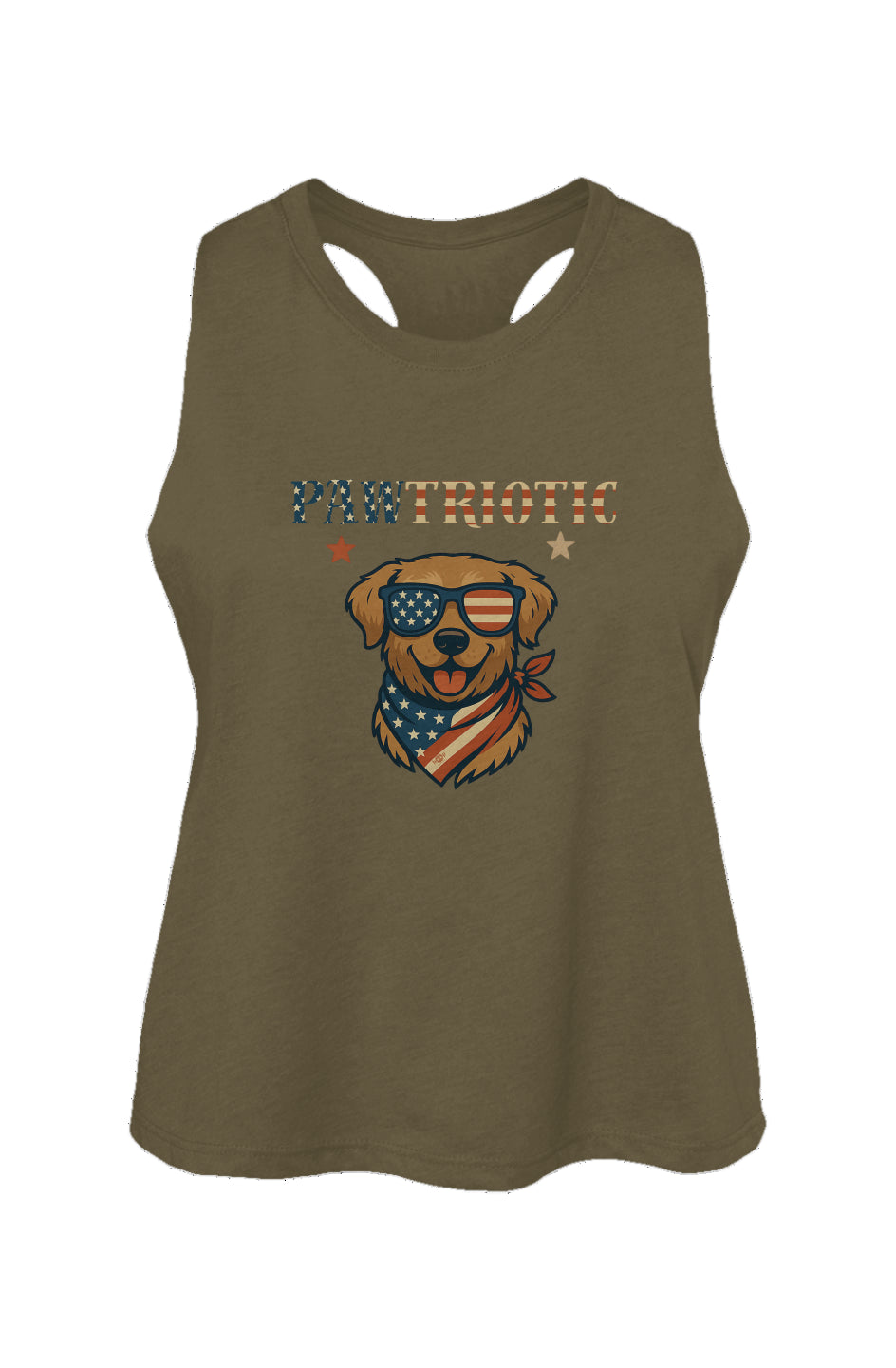 Pawtriotic - Women's Racerback Cropped Tank