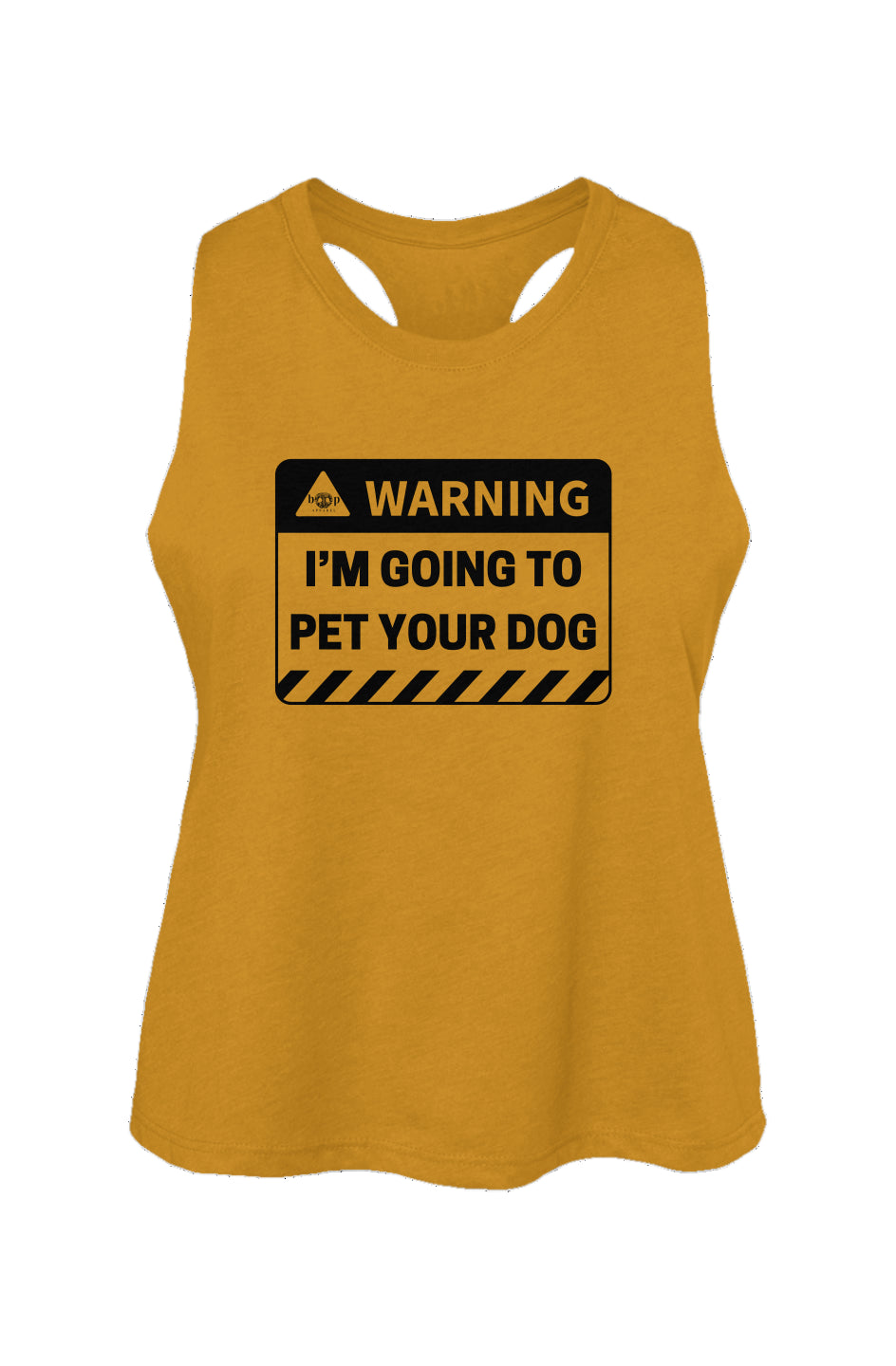 Warning: Pet Your Dog - Women's Racerback Cropped Tank