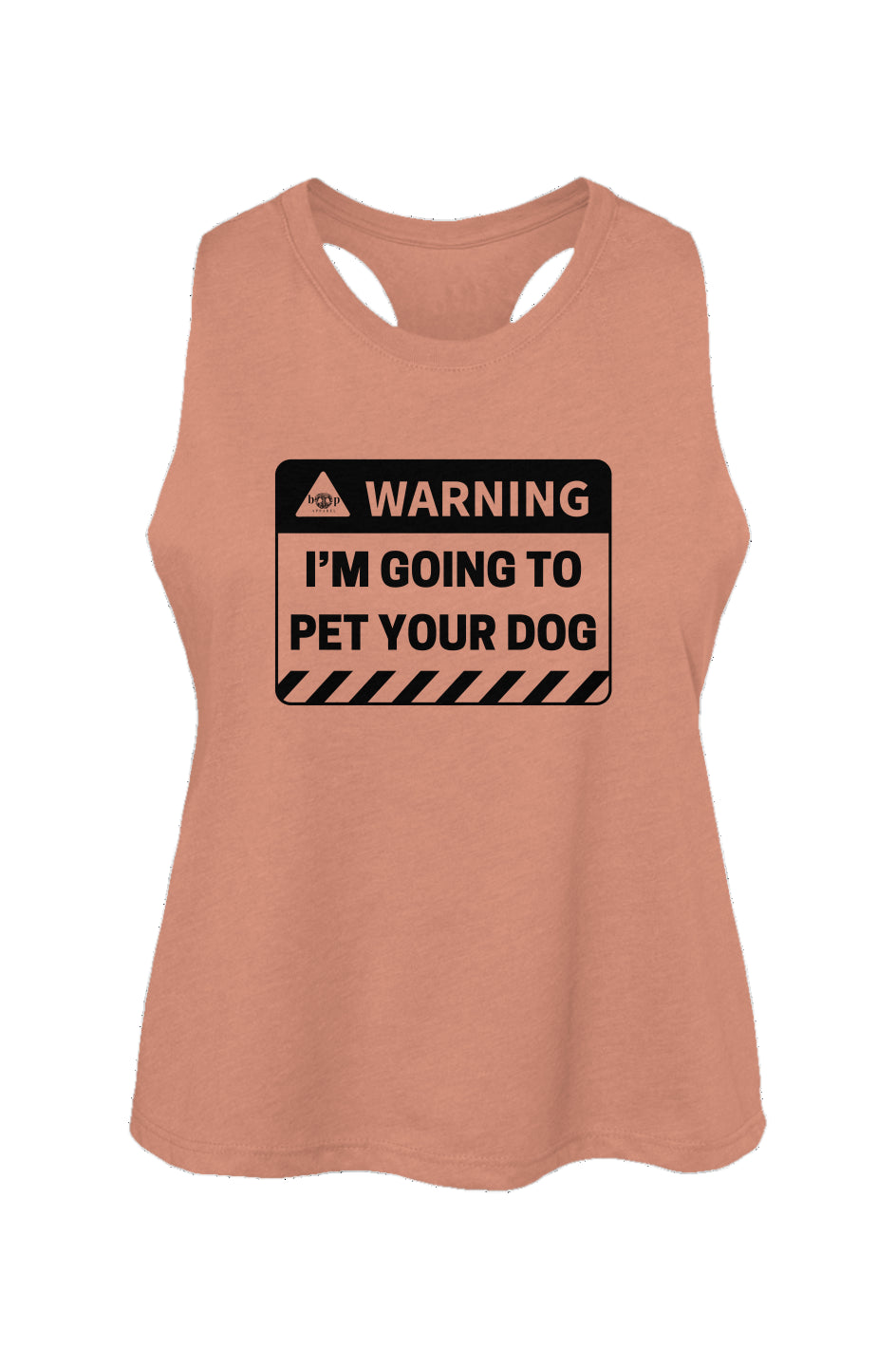 Warning: Pet Your Dog - Women's Racerback Cropped Tank