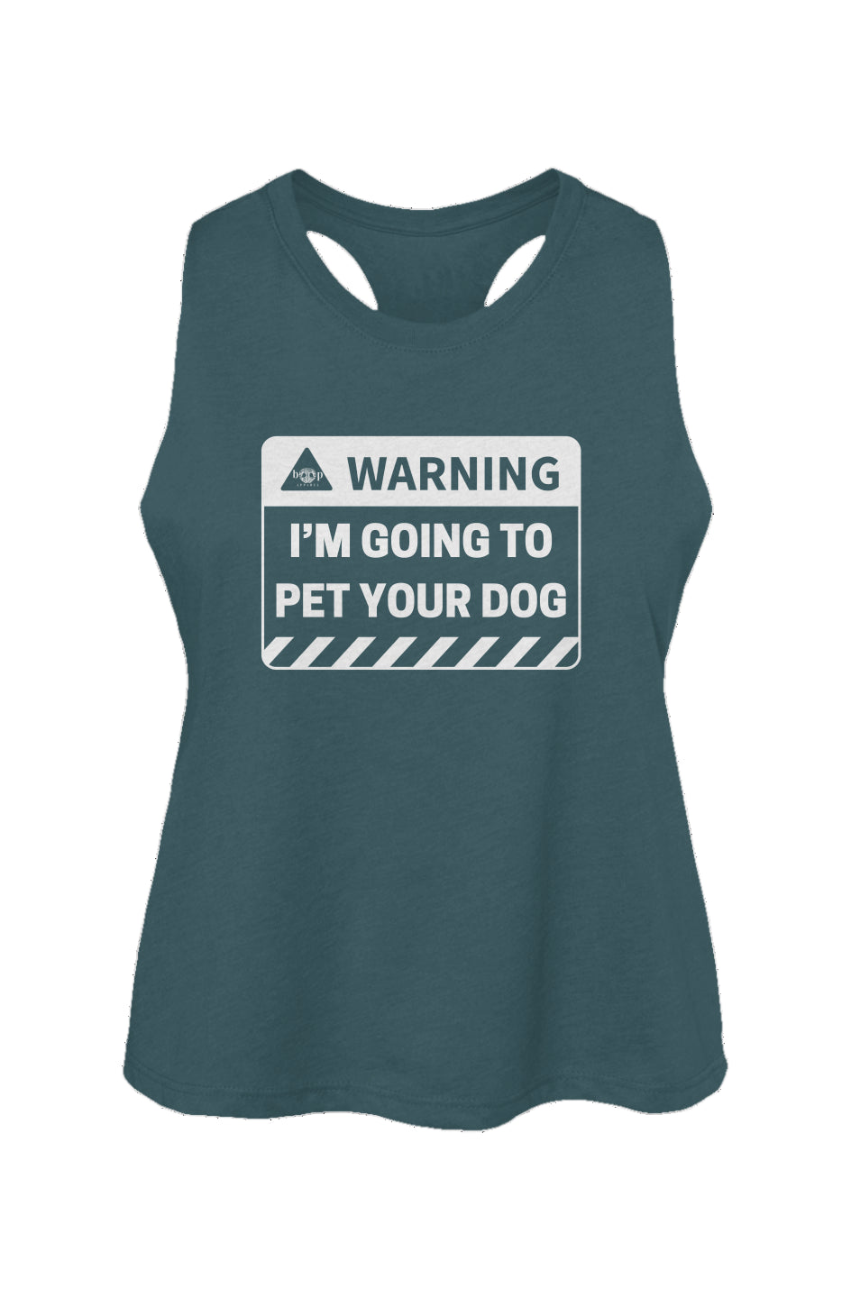 Warning: I'm Going to Pet Your Dog - Women's Racerback Cropped Tank