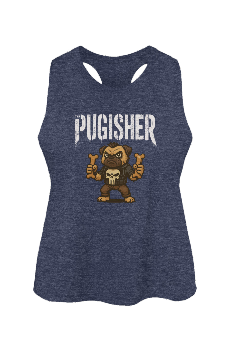 Pugisher - Women's Racerback Cropped Tank