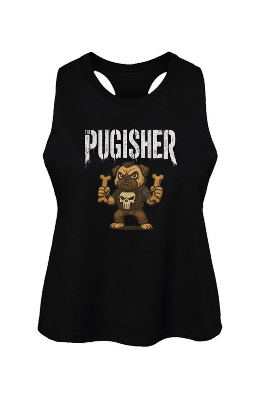 Pugisher - Women's Racerback Cropped Tank