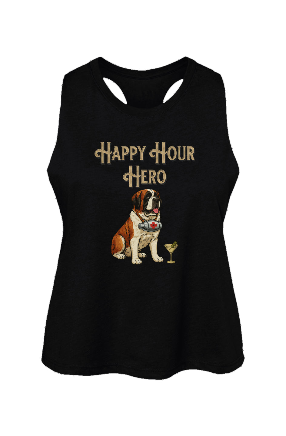 Happy Hour Hero - Women's Racerback Cropped Tank