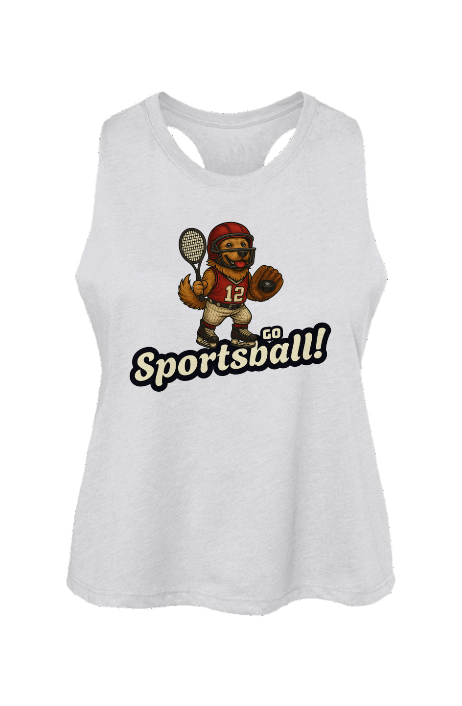 Go Sportsball - Women's Racerback Cropped Tank