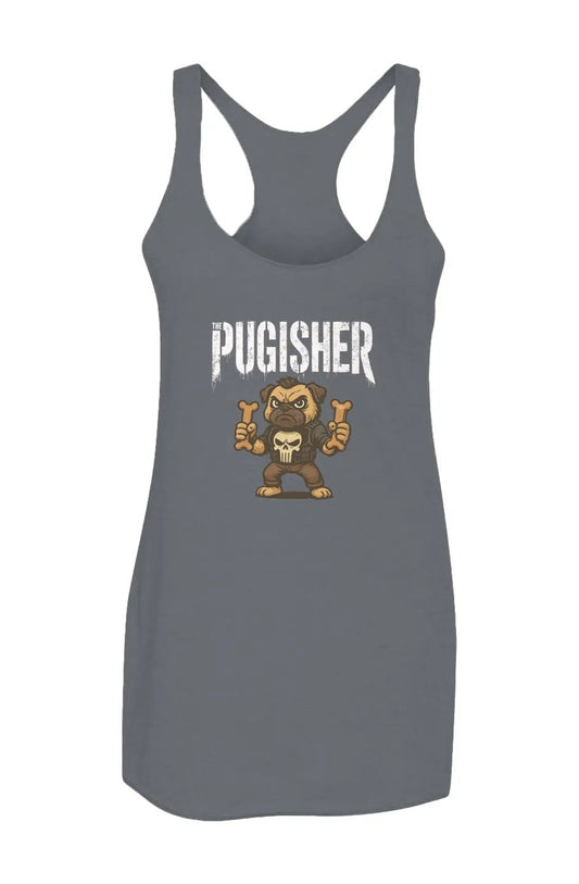 Pugisher - Women’s Triblend Racerback Tank