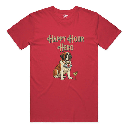 Funny dog owner t-shirt with sarcastic humor -Happy Hour Hero - Heather T
