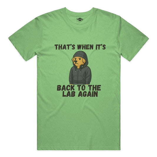 Funny dog owner t-shirt with sarcastic humor -Back to the Lab Again - Triblend T