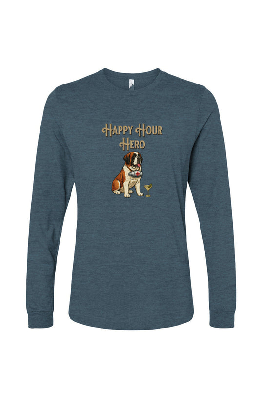 Funny dog owner t-shirt with sarcastic humor -Happy Hour Hero - Long Sleeve T