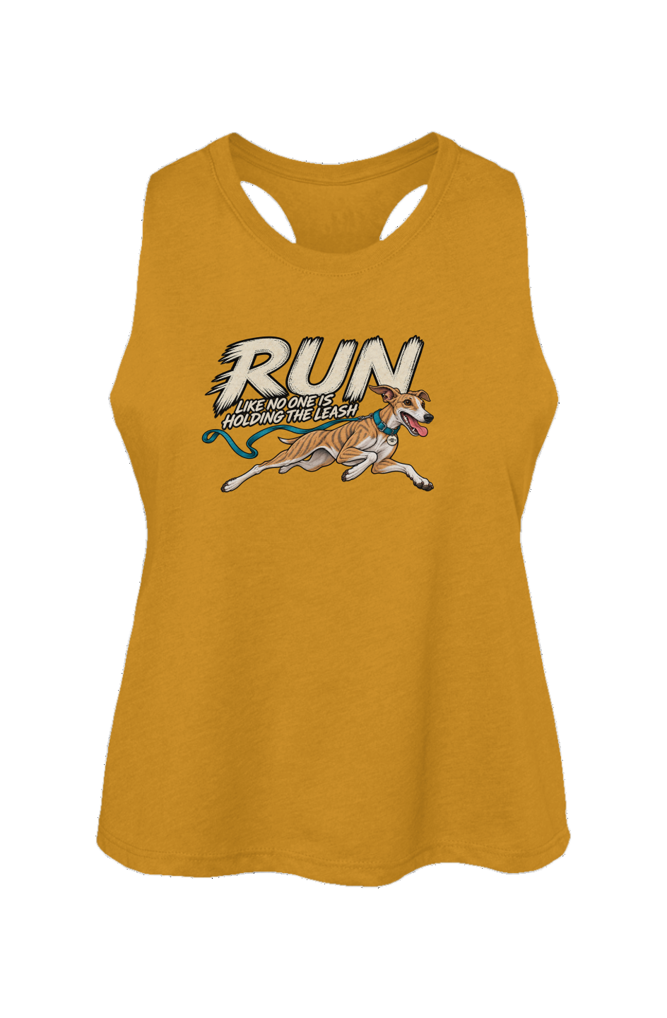 Run Unleashed Crop Tank in Heather Mustard