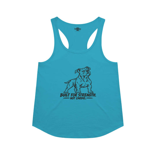 Built for Strength, Not Cardio Racerback Tank in Vintage Turquoise