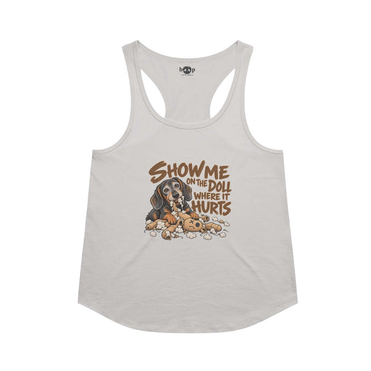 Everything Hurts Racerback Tank in Heather White