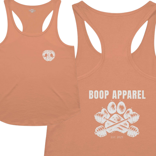 Funny dog owner t-shirt with sarcastic humor -Iron Paw (White) - Racerback Tank