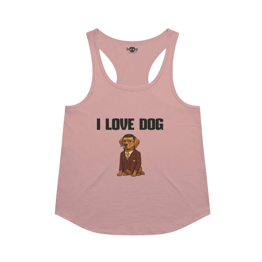 Funny dog owner t-shirt with sarcastic humor -I love Dog - Racerback Tank
