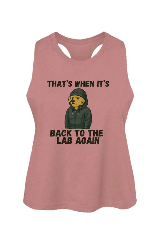Back to the Lab Again crop tank in Heather Mauve