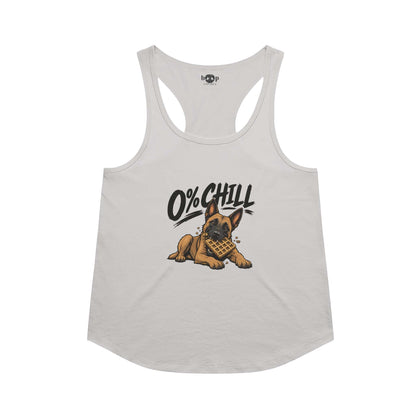 0% Chill racerback tank in Heather White