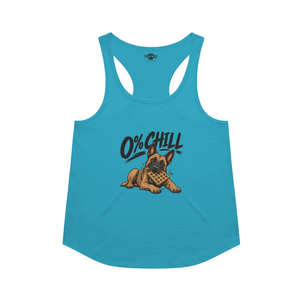 0% Chill racerback tank in Vintage Turquoise