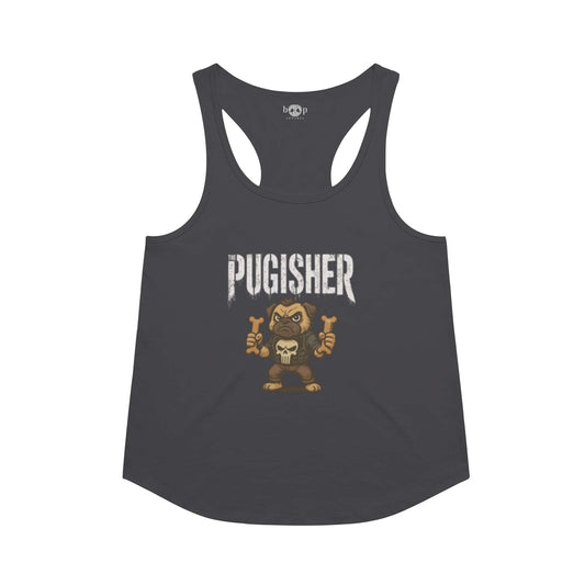 Funny dog owner t-shirt with sarcastic humor -Pugisher - Racerback Tank