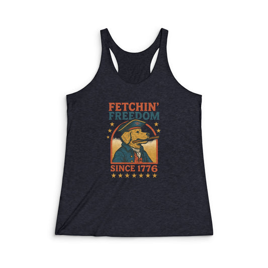 Fetchin' Freedom - Women's Tri-Blend Racerback Tank