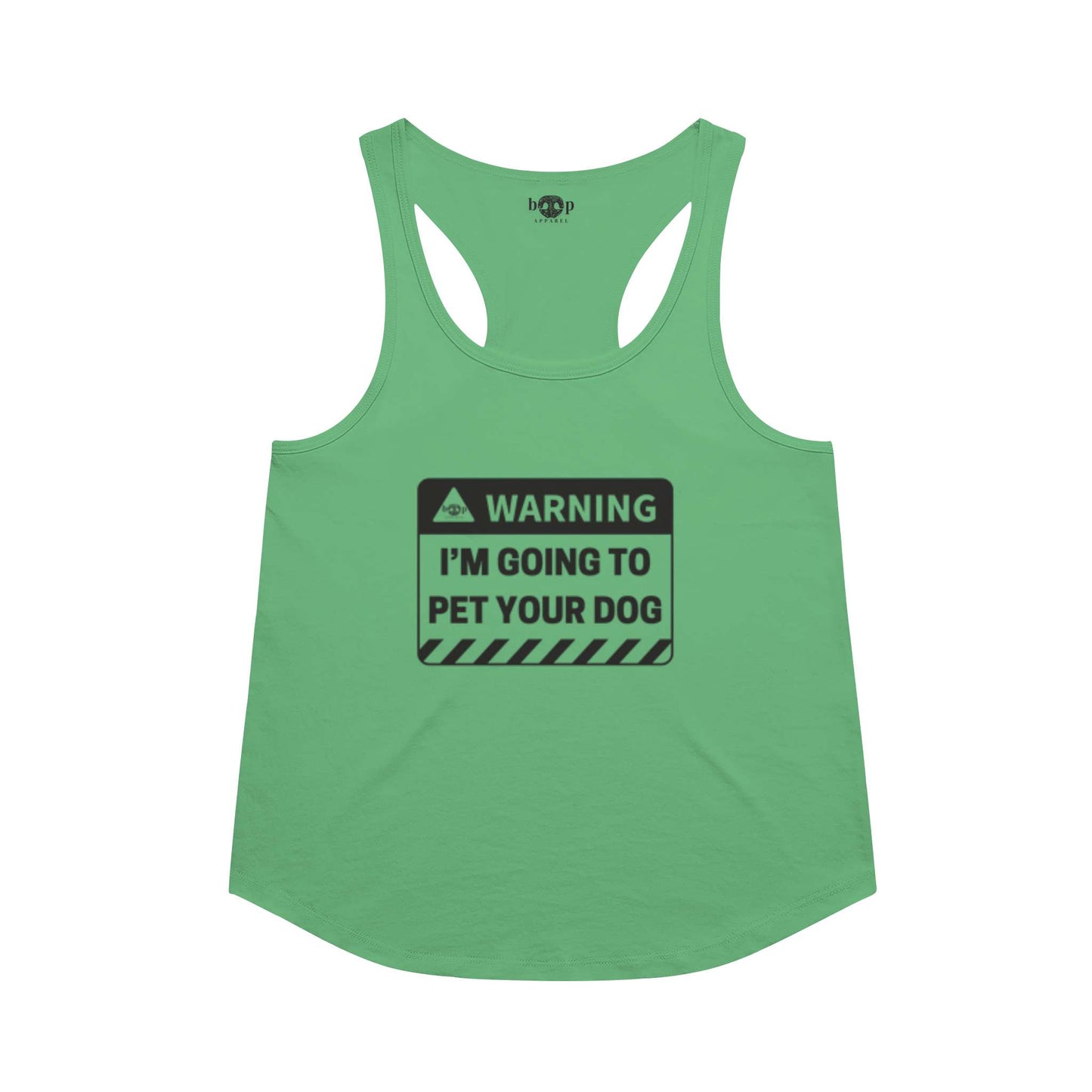Funny dog owner t-shirt with sarcastic humor -Warning: I'm Going to Pet Your Dog  - Racerback Tank