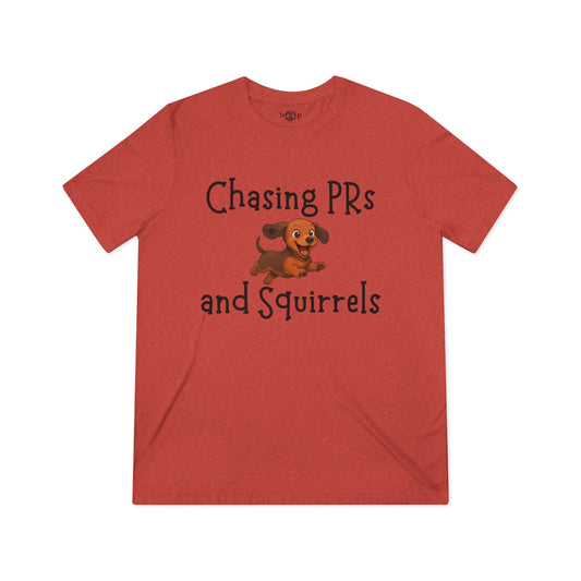 Chasing PRs and Squirrels - Unisex Triblend Tee