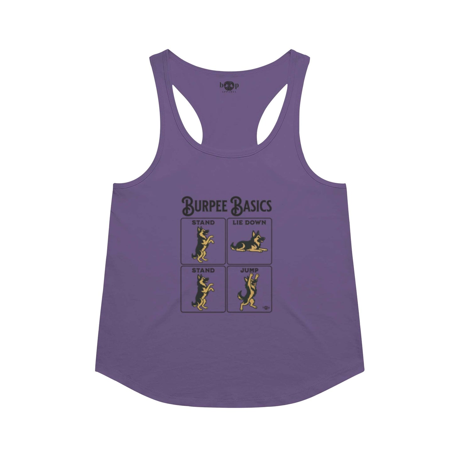Funny dog owner t-shirt with sarcastic humor -Burpee Basics - Racerback Tank