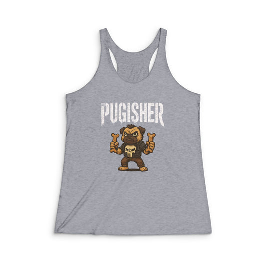 Pugisher - Women's Tri-Blend Racerback Tank