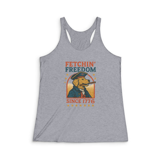 Fetchin' Freedom - Women's Tri-Blend Racerback Tank