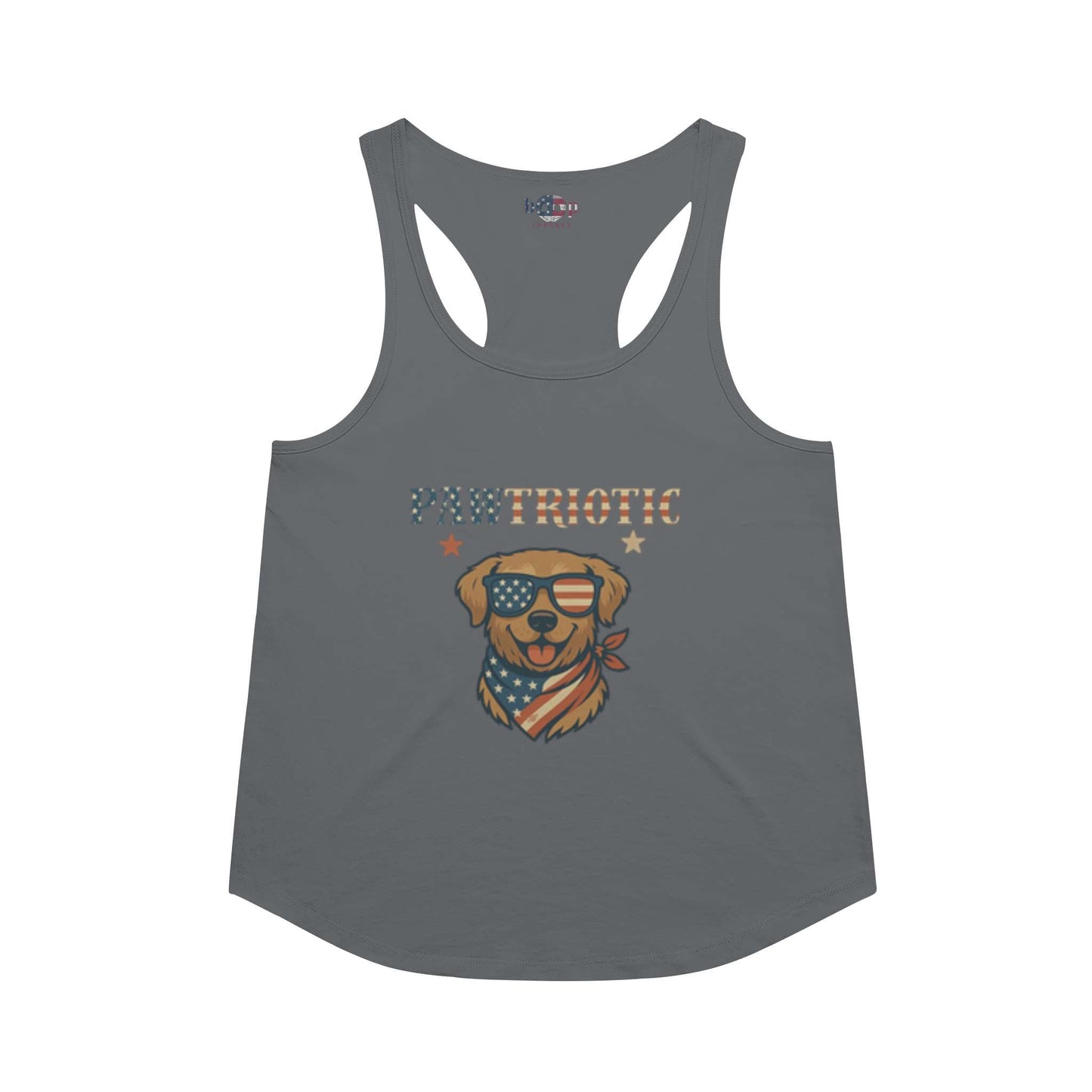 Funny dog owner t-shirt with sarcastic humor -Pawtriotic - Racerback Tank