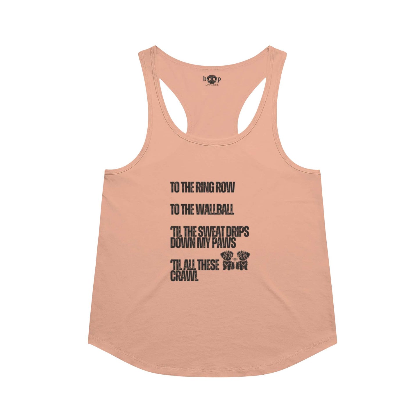 Funny dog owner t-shirt with sarcastic humor -Sweat Drips Down My Paws - Racerback Tank