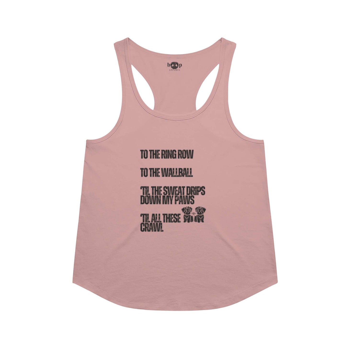 Funny dog owner t-shirt with sarcastic humor -Sweat Drips Down My Paws - Racerback Tank