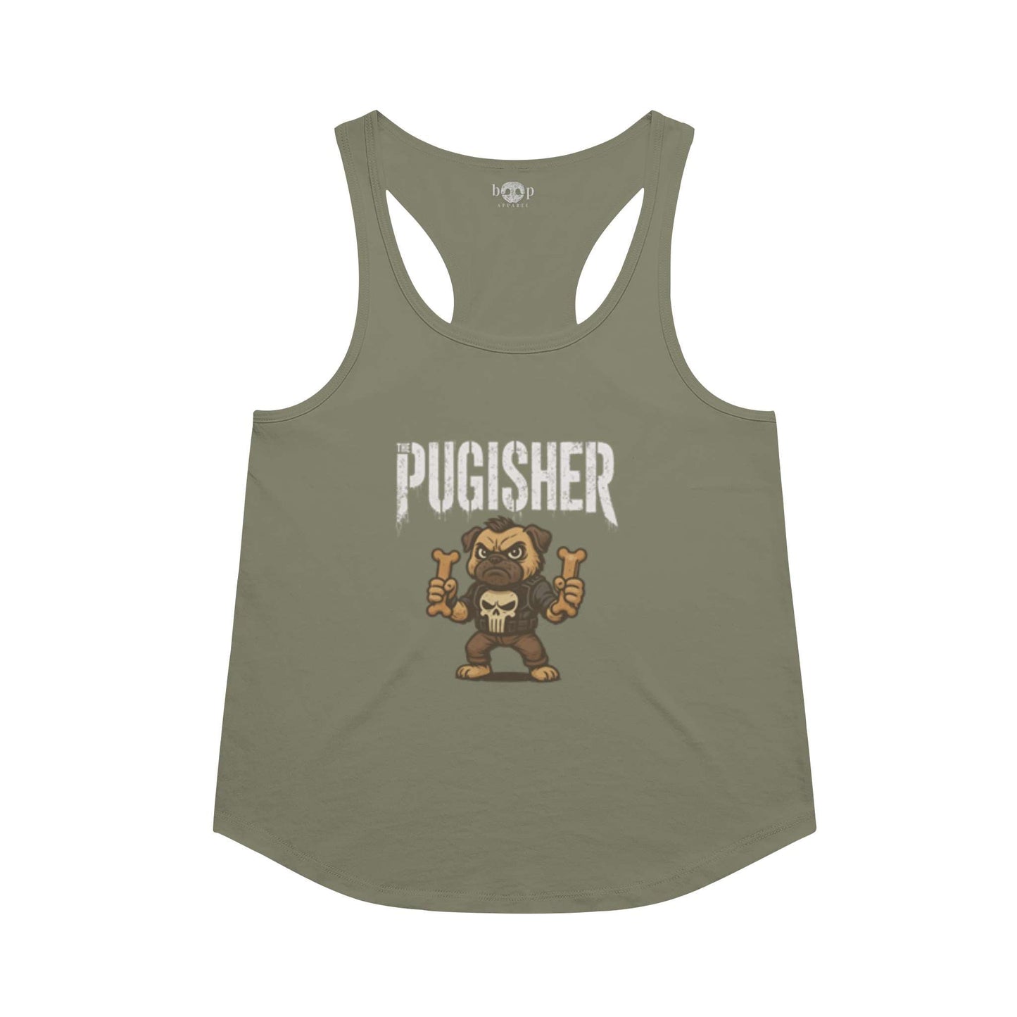 Funny dog owner t-shirt with sarcastic humor -Pugisher - Racerback Tank