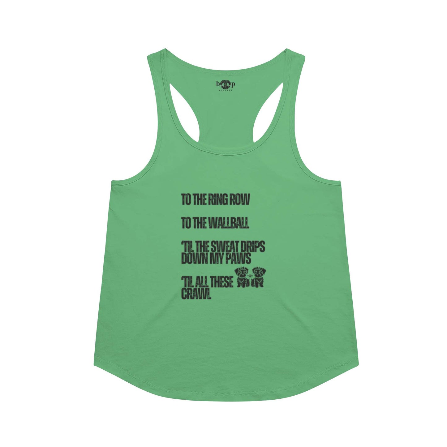 Funny dog owner t-shirt with sarcastic humor -Sweat Drips Down My Paws - Racerback Tank