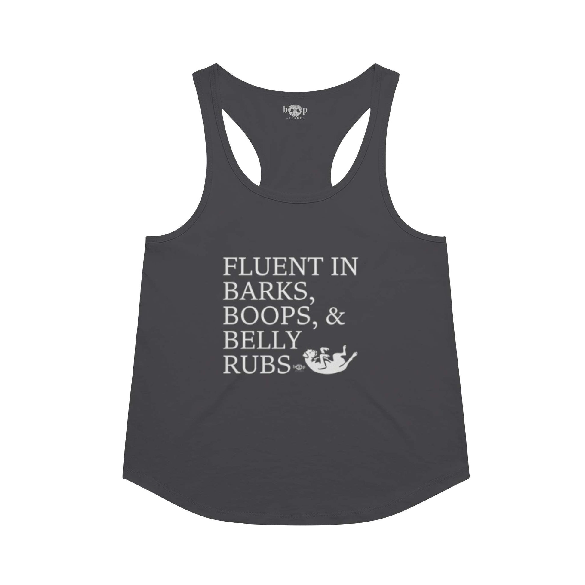 Funny dog owner t-shirt with sarcastic humor -Trilingual - Racerback Tank