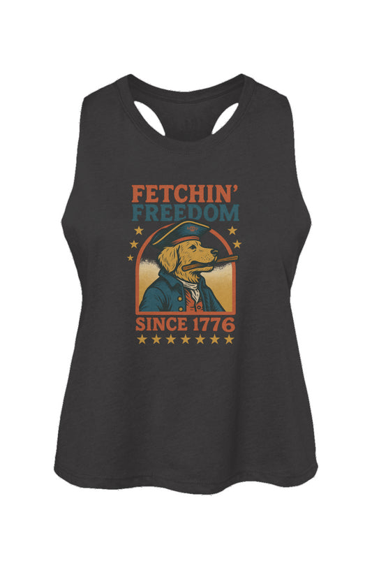Fetchin' Freedom - Women's Racerback Cropped Tank