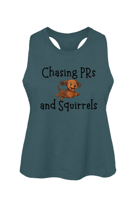 Chasing PRs and Squirrels - Women's Racerback Cropped Tank