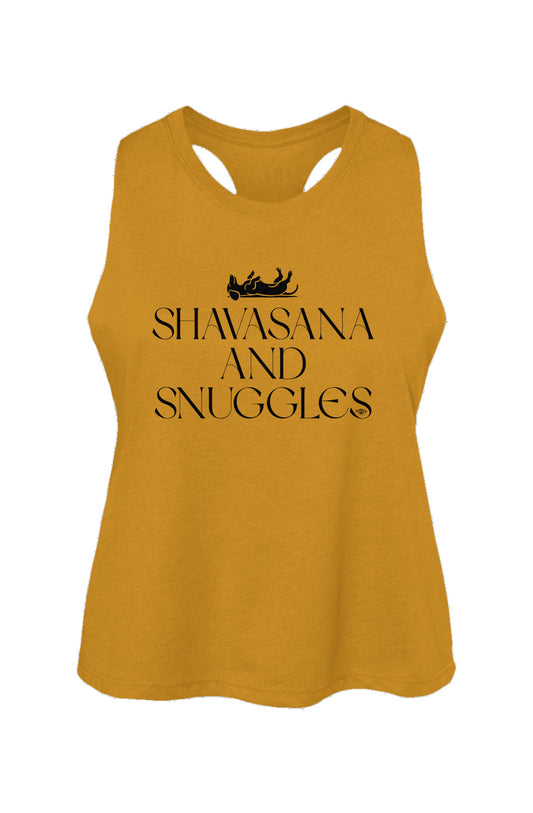 Shavasana and Snuggles - Women's Racerback Cropped Tank