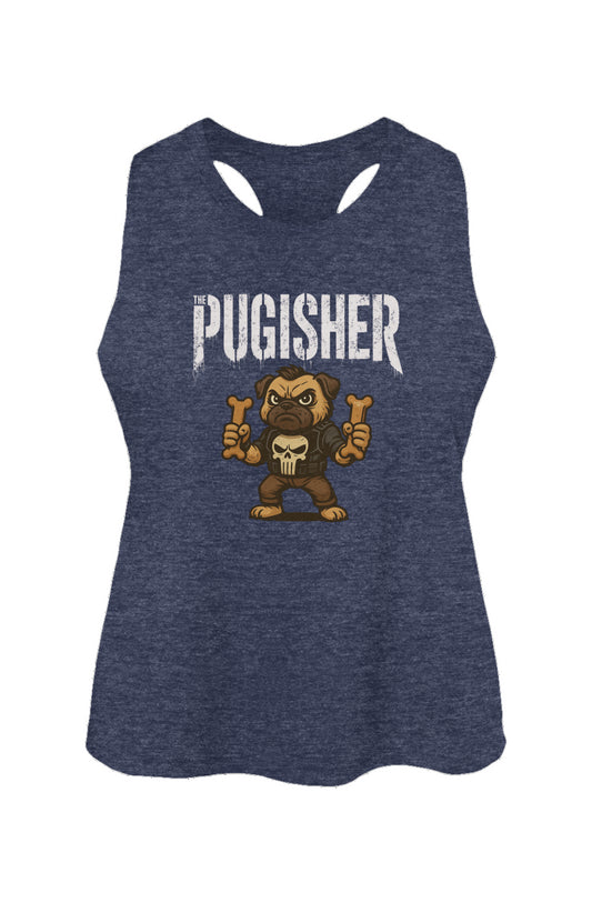 Pugisher - Women's Racerback Cropped Tank