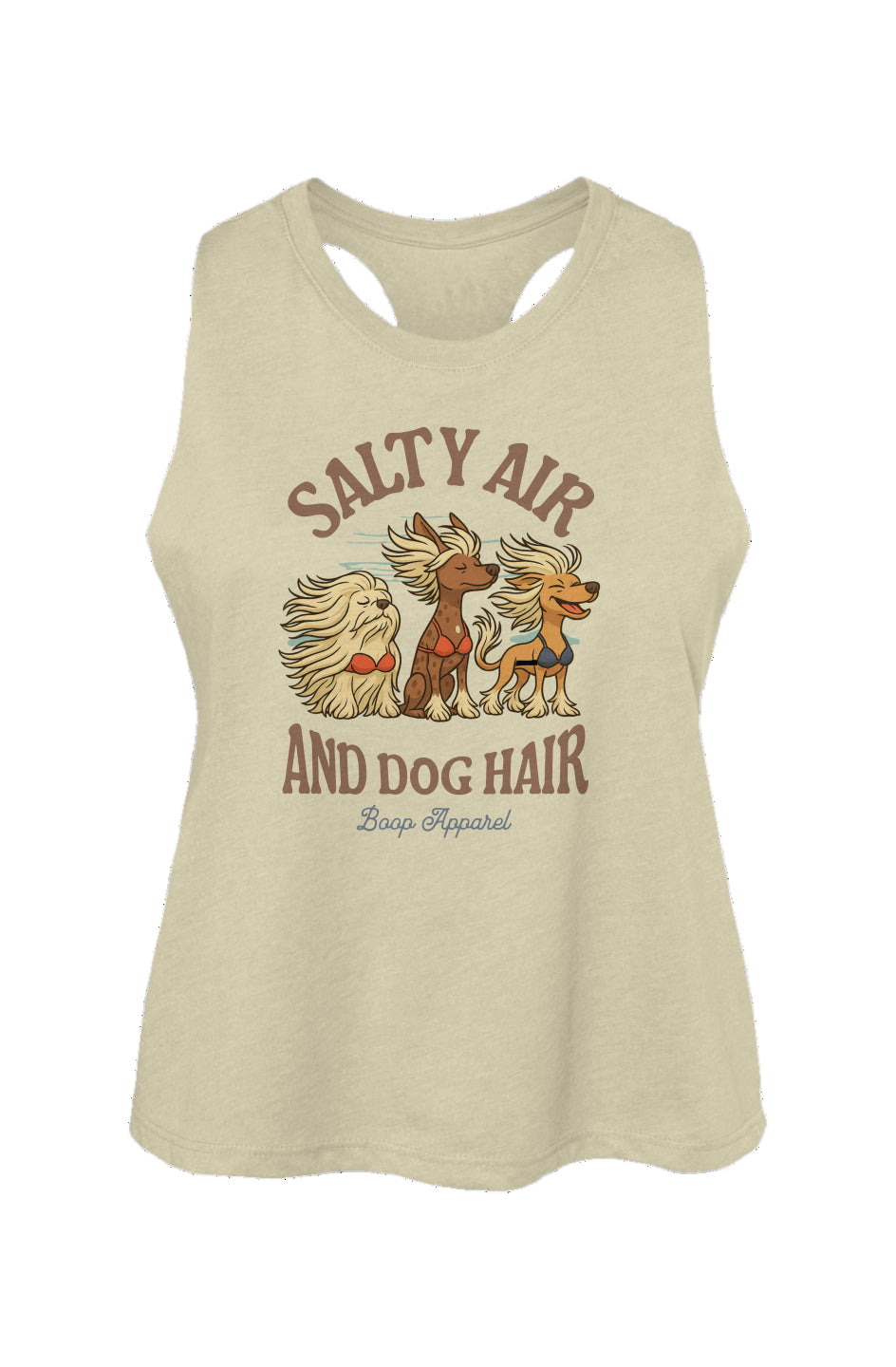 Salty Air and Dog Hair - Women's Racerback Cropped Tank