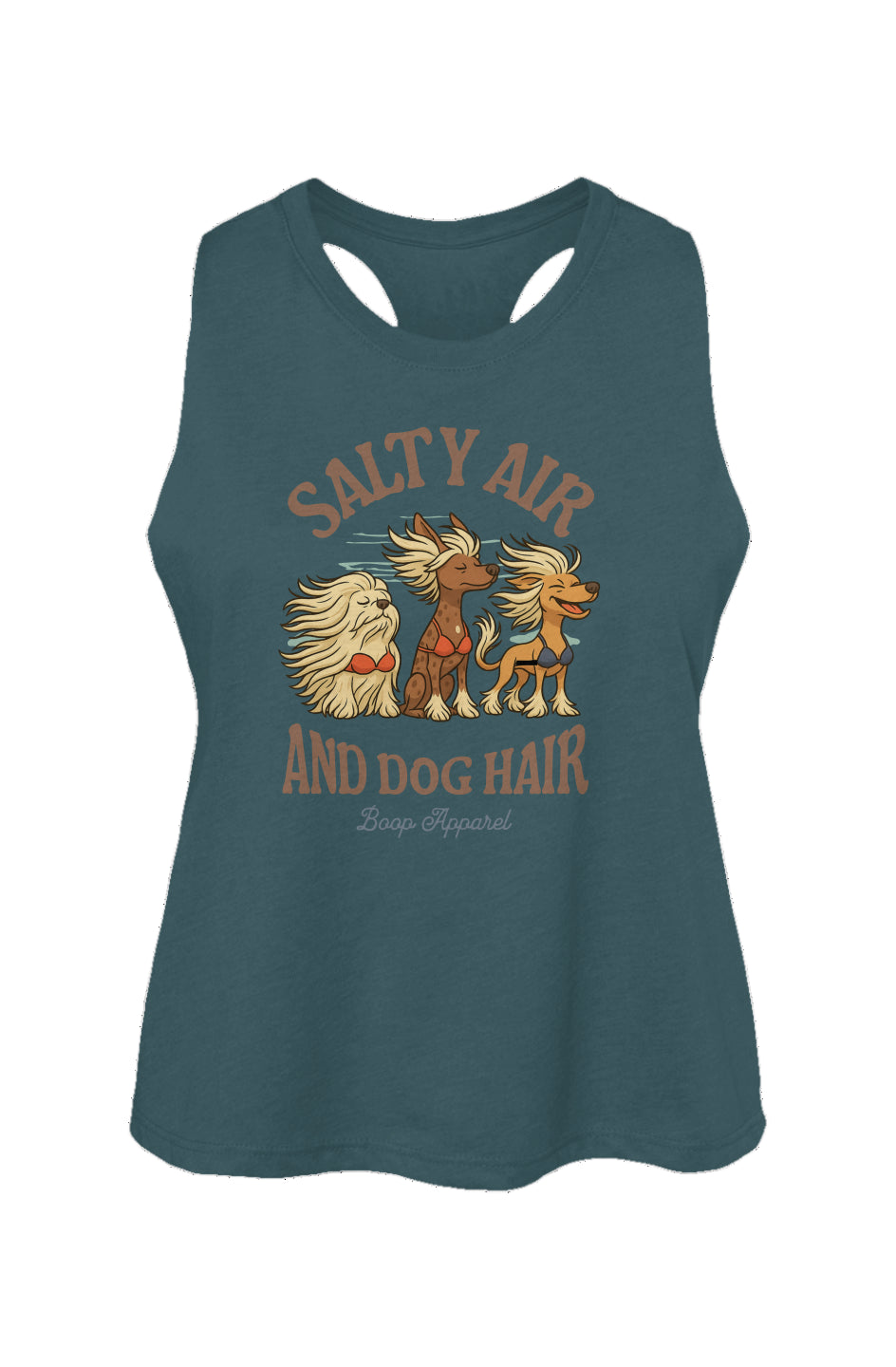 Salty Air and Dog Hair - Women's Racerback Cropped Tank