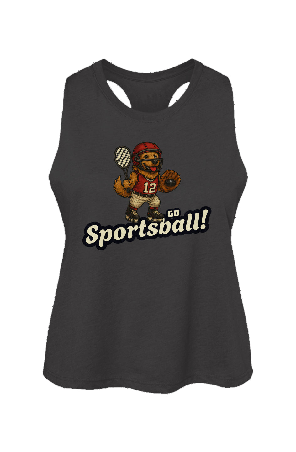 Go Sportsball - Women's Racerback Cropped Tank