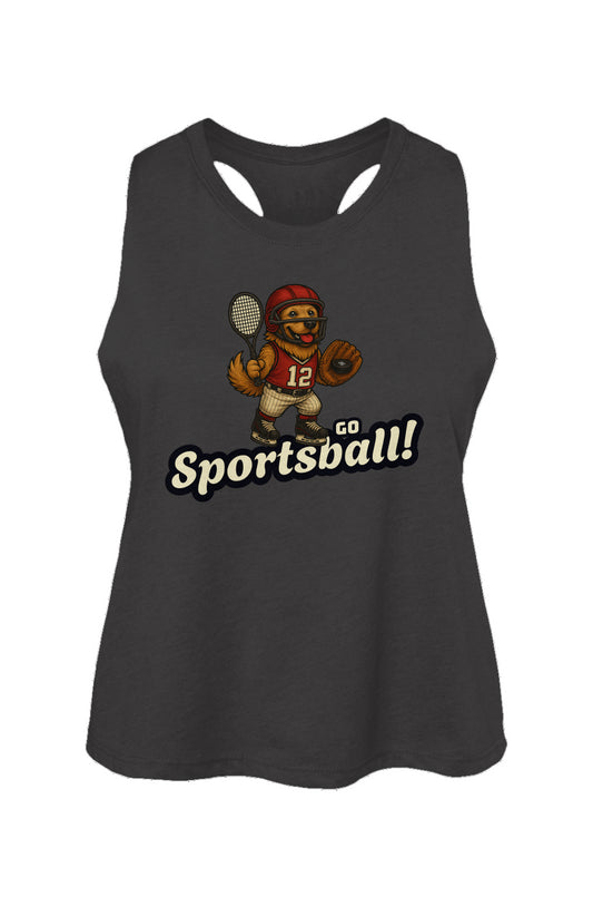 Go Sportsball - Women's Racerback Cropped Tank