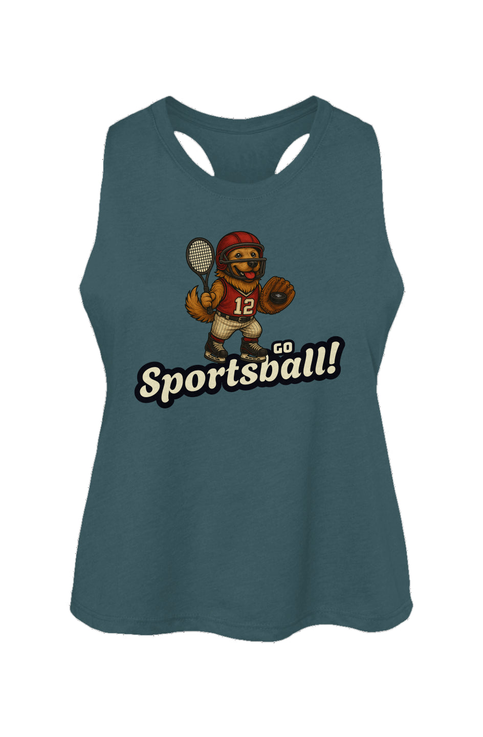 Go Sportsball - Women's Racerback Cropped Tank